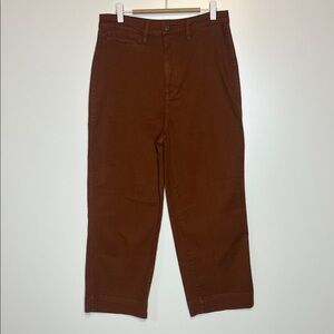 Quince stretch cotton twill straight leg cropped pant 29